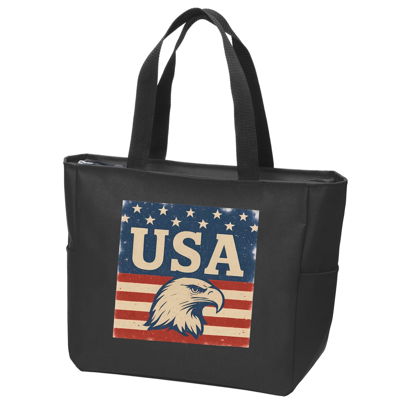 USA Eagle Graphic Zip Tote Bag