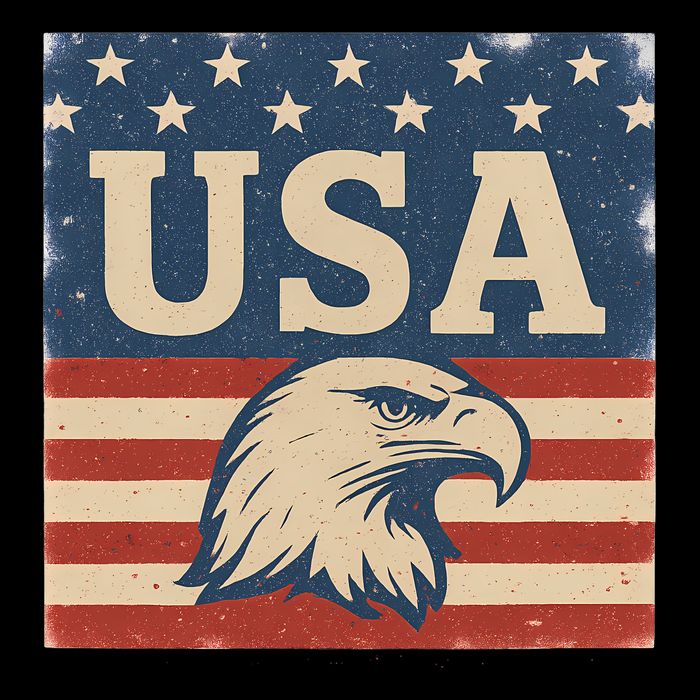 USA Eagle Graphic Zip Tote Bag