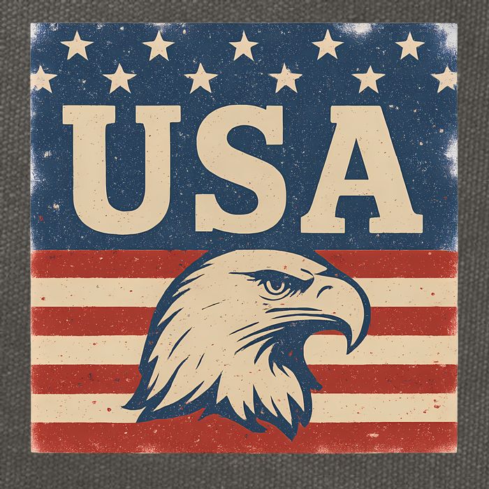 USA Eagle Graphic Cotton Canvas Backpack