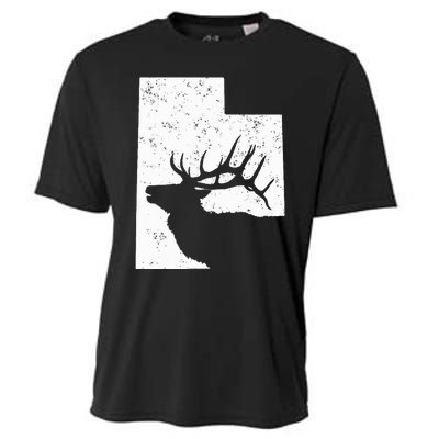 Utah Elk Hunting Bull Elk State Shape Cooling Performance Crew T-Shirt