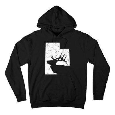 Utah Elk Hunting Bull Elk State Shape Hoodie