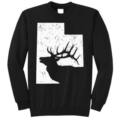 Utah Elk Hunting Bull Elk State Shape Sweatshirt