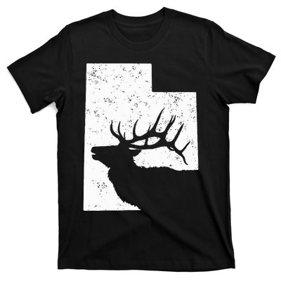 Utah Elk Hunting Bull Elk State Shape T-Shirt