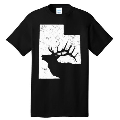 Utah Elk Hunting Bull Elk State Shape Tall T-Shirt