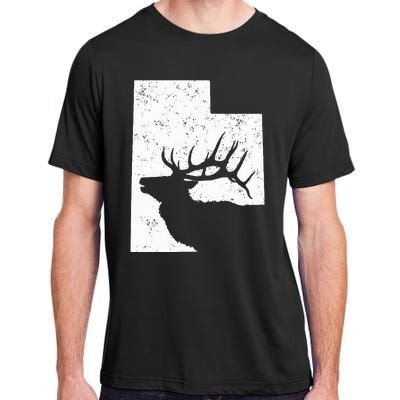 Utah Elk Hunting Bull Elk State Shape Adult ChromaSoft Performance T-Shirt