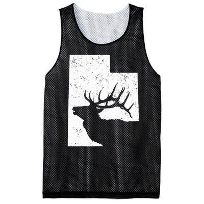 Utah Elk Hunting Bull Elk State Shape Mesh Reversible Basketball Jersey Tank