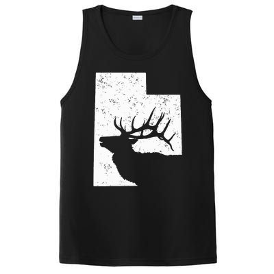 Utah Elk Hunting Bull Elk State Shape PosiCharge Competitor Tank