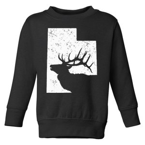 Utah Elk Hunting Bull Elk State Shape Toddler Sweatshirt