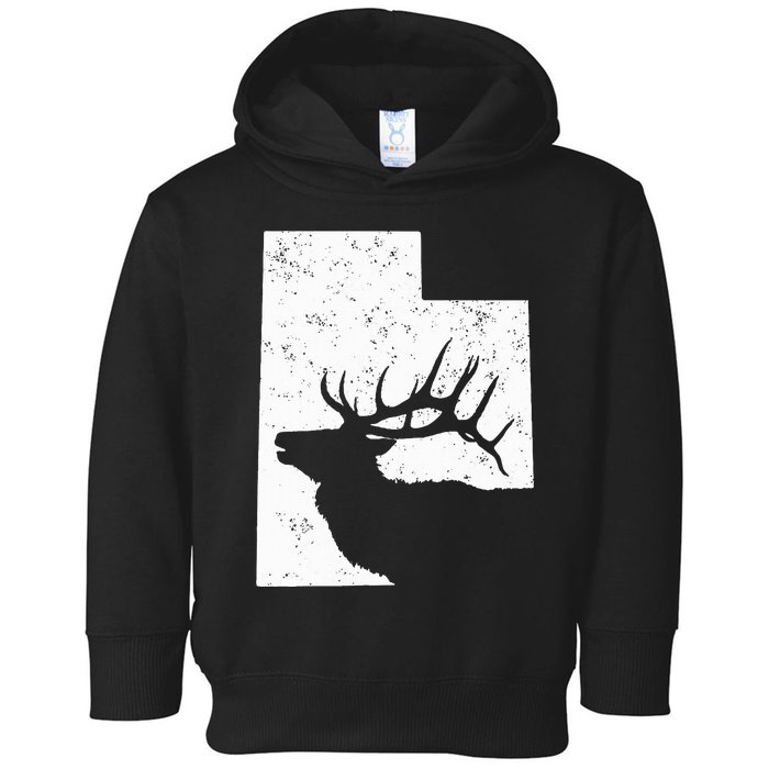 Utah Elk Hunting Bull Elk State Shape Toddler Hoodie