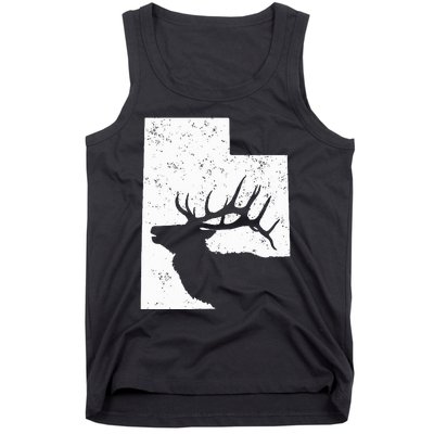 Utah Elk Hunting Bull Elk State Shape Tank Top