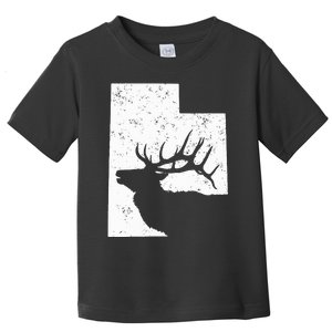 Utah Elk Hunting Bull Elk State Shape Toddler T-Shirt