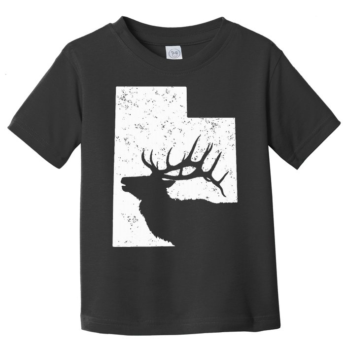 Utah Elk Hunting Bull Elk State Shape Toddler T-Shirt