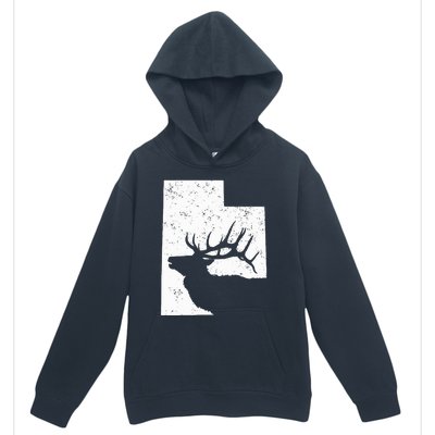 Utah Elk Hunting Bull Elk State Shape Urban Pullover Hoodie