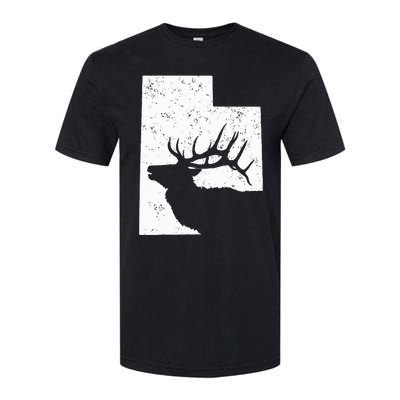 Utah Elk Hunting Bull Elk State Shape Softstyle CVC T-Shirt