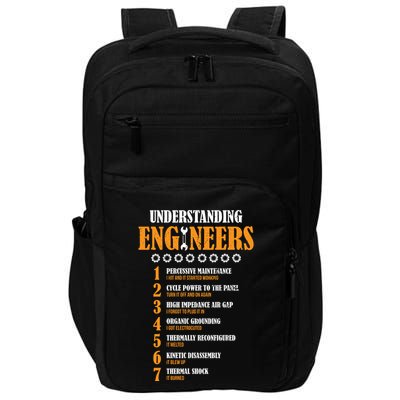 Understanding Engineers Lists Distressed Funny Engineer Gift Impact Tech Backpack