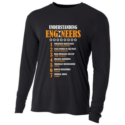 Understanding Engineers Lists Distressed Funny Engineer Gift Cooling Performance Long Sleeve Crew