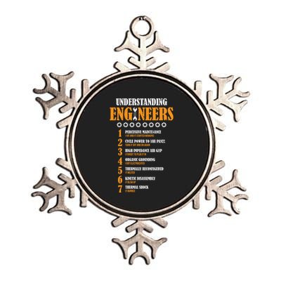 Understanding Engineers Lists Distressed Funny Engineer Gift Metallic Star Ornament