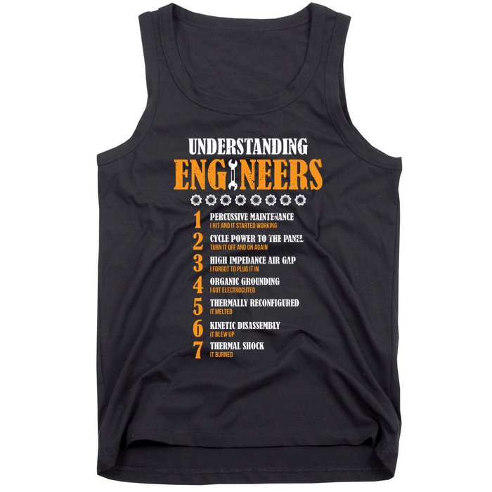 Understanding Engineers Lists Distressed Funny Engineer Gift Tank Top