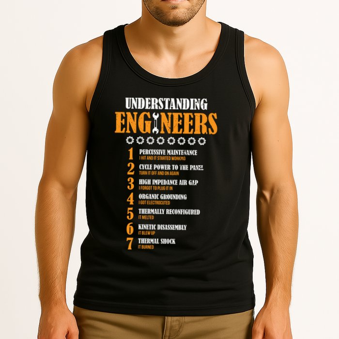 Understanding Engineers Lists Distressed Funny Engineer Gift Tank Top