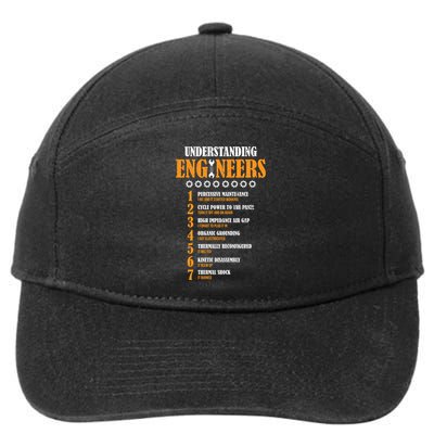 Understanding Engineers Lists Distressed Funny Engineer Gift 7-Panel Snapback Hat