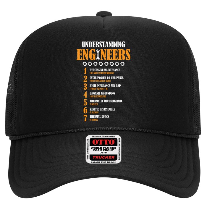 Understanding Engineers Lists Distressed Funny Engineer Gift Trucker Hat