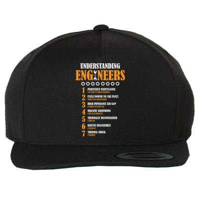 Understanding Engineers Lists Distressed Funny Engineer Gift Wool Snapback Cap