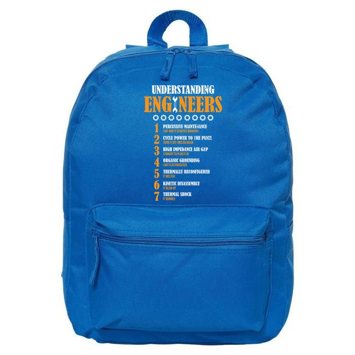 Understanding Engineers Lists Distressed Funny Engineer Gift 16 in Basic Backpack