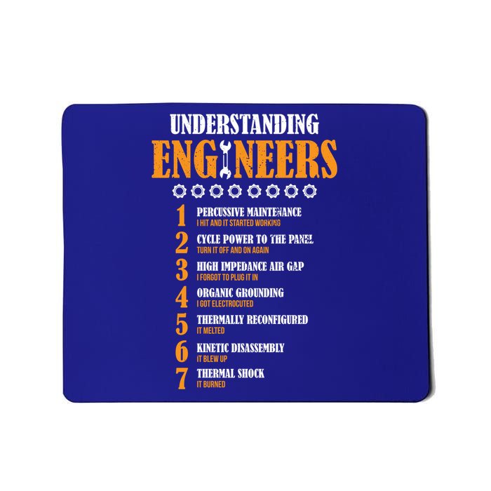 Understanding Engineers Lists Distressed Funny Engineer Gift Mousepad
