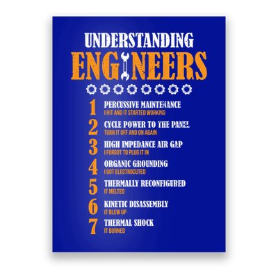 Understanding Engineers Lists Distressed Funny Engineer Gift Poster