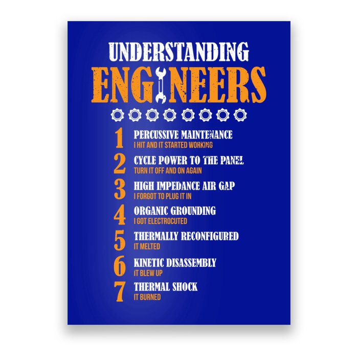 Understanding Engineers Lists Distressed Funny Engineer Gift Poster