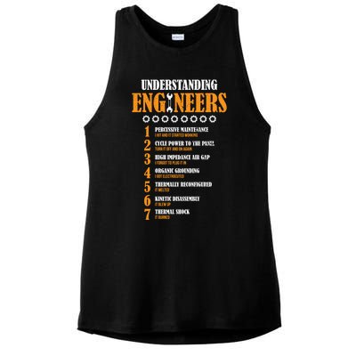 Understanding Engineers Lists Distressed Funny Engineer Funny Gift Ladies PosiCharge Tri-Blend Wicking Tank