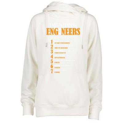 Understanding Engineers Lists Distressed Funny Engineer Funny Gift Womens Funnel Neck Pullover Hood