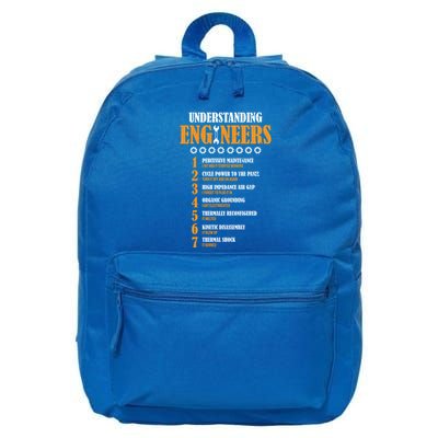 Understanding Engineers Lists Distressed Funny Engineer Funny Gift 16 in Basic Backpack
