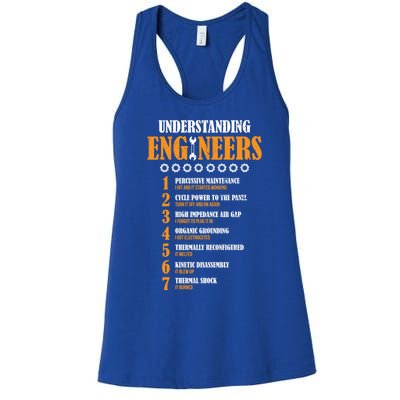 Understanding Engineers Lists Distressed Funny Engineer Funny Gift Women's Racerback Tank