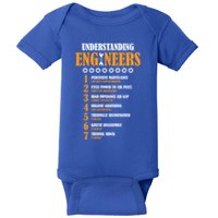 Understanding Engineers Lists Distressed Funny Engineer Funny Gift Baby Bodysuit