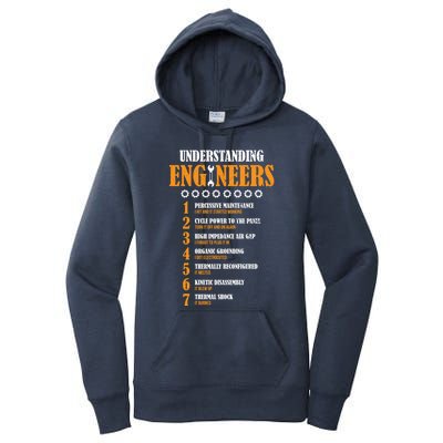 Understanding Engineers Lists Distressed Funny Engineer Funny Gift Women's Pullover Hoodie