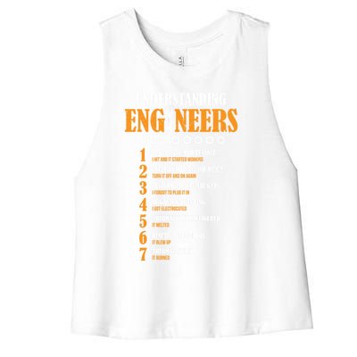 Understanding Engineers Lists Distressed Funny Engineer Funny Gift Women's Racerback Cropped Tank