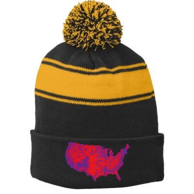 Usa Election Map 2024 President Trump Republican Red States Stripe Pom Pom Beanie