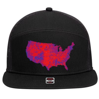 Usa Election Map 2024 President Trump Republican Red States 7 Panel Mesh Trucker Snapback Hat