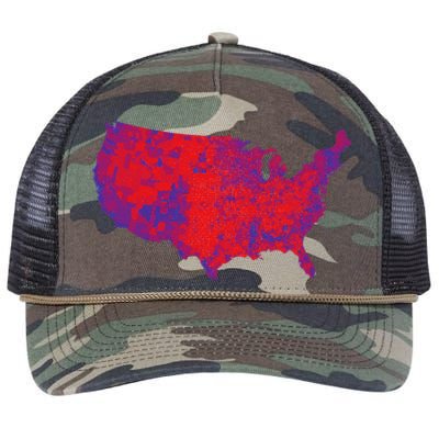 Usa Election Map 2024 President Trump Republican Red States Retro Rope Trucker Hat Cap