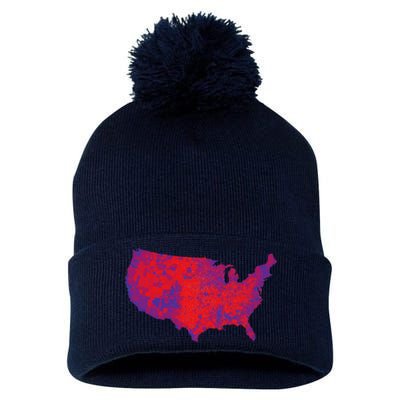 Usa Election Map 2024 President Trump Republican Red States Pom Pom 12in Knit Beanie