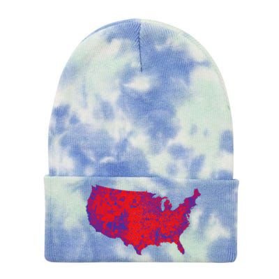 Usa Election Map 2024 President Trump Republican Red States Tie Dye 12in Knit Beanie