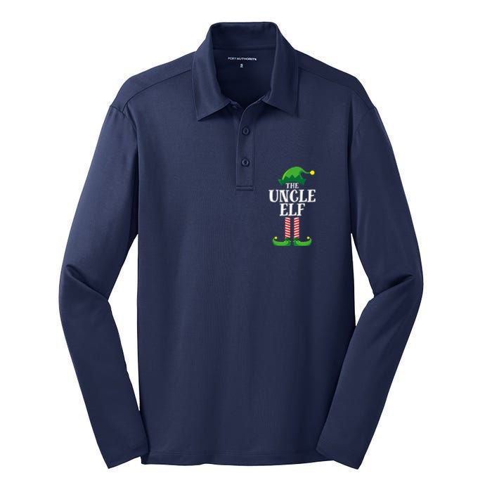 Uncle Elf Matching Family Group Christmas Party Silk Touch Performance Long Sleeve Polo