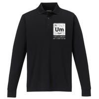 Um Element Of Confusion Nerdy Humor Tee Men Funny Chemistry Performance Long Sleeve Polo