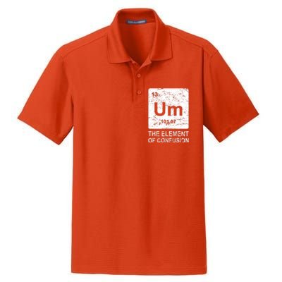 Um Element Of Confusion Nerdy Humor Tee Men Funny Chemistry Dry Zone Grid Polo