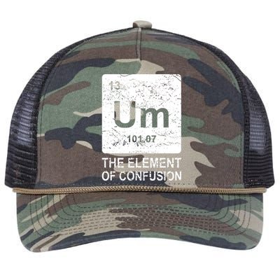 Um Element Of Confusion Nerdy Humor Tee Men Funny Chemistry Retro Rope Trucker Hat Cap