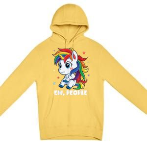 Unicorn Ew People Girls Kids Funny Rainbow Unicorns Premium Pullover Hoodie