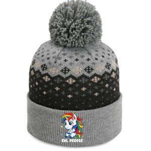 Unicorn Ew People Girls Kids Funny Rainbow Unicorns The Baniff Cuffed Pom Beanie