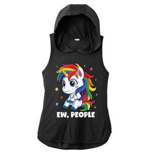 Unicorn Ew People Girls Kids Funny Rainbow Unicorns Ladies PosiCharge Tri-Blend Wicking Draft Hoodie Tank