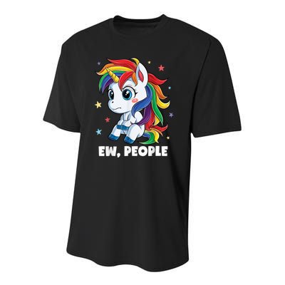 Unicorn Ew People Girls Kids Funny Rainbow Unicorns Youth Performance Sprint T-Shirt